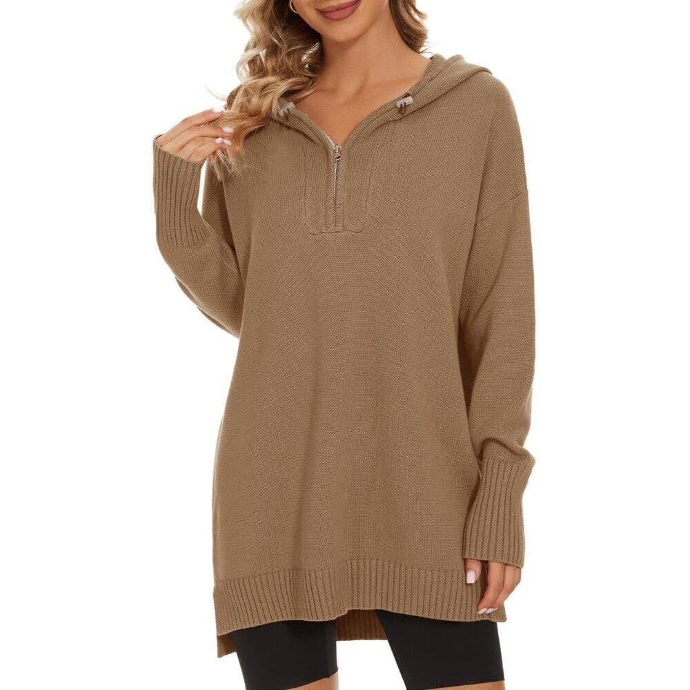 Women's Cotton Half Zip Hoodie Sweatshirt Casual Long Sleeve Pullover